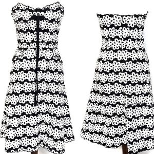 Betsey Johnson Black + White Strapless Dress